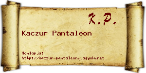 Kaczur Pantaleon névjegykártya